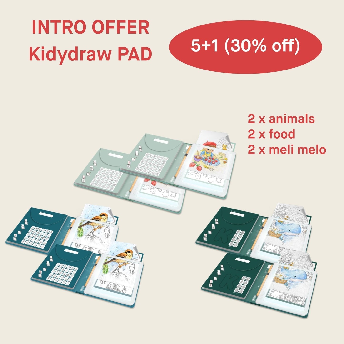KidyDraw PAD Starter Pack 5+1 Demo 30% off